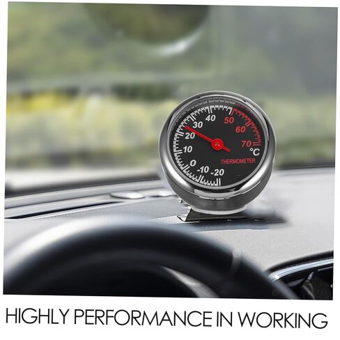مقياس حرارة السيارة الميكانيكي من PRETYZOOM مع شاشة بإضاءة خلفية وقياس درجة حرارة لوحة القيادة الصغيرة ومؤشر أساسي معدني سهل التركيب لاستخدام لوحة أجهزة القياس in Kuwait