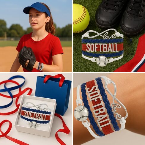 Infinity Collection Softball Charm Bracelet - Green Softball Jewelry, Softball Player, Team and Coaches Gifts in Kuwait