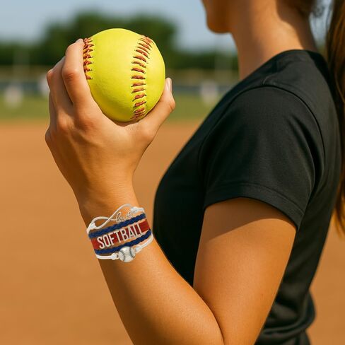 Infinity Collection Softball Charm Bracelet - Green Softball Jewelry, Softball Player, Team and Coaches Gifts in Kuwait