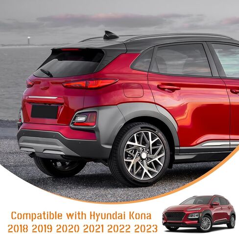 غطاء هوائي زعنفة القرش، أغطية هوائي سقف السيارة متوافقة مع Hyundai Kona 2018 2019 2020 2021 2022 2023,96210-J9300، استبدال غطاء السقف العلوي، أسود لامع، قطعة واحدة، بدون رقاقة in Kuwait