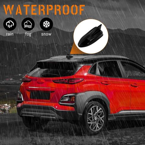 غطاء هوائي زعنفة القرش، أغطية هوائي سقف السيارة متوافقة مع Hyundai Kona 2018 2019 2020 2021 2022 2023,96210-J9300، استبدال غطاء السقف العلوي، أسود لامع، قطعة واحدة، بدون رقاقة in Kuwait
