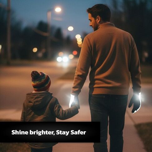 ReflecToes Reflective Running Gloves - Touchscreen - Lightweight Hi Vis Winter Running Gear Cold Weather Jogging at Night in Kuwait