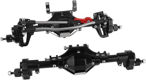 Metal CNC Front Middle Rear Complete Portal Axle with Gear for 1/10 RC Crawler Axial SCX10 II Deadbolt 90046 90047 4x4 6x6 Upgrade Parts (Black Front +Rear) in Saudi Arabia