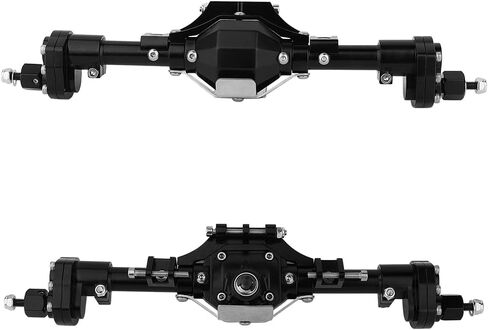 Metal CNC Front Middle Rear Complete Portal Axle with Gear for 1/10 RC Crawler Axial SCX10 II Deadbolt 90046 90047 4x4 6x6 Upgrade Parts (Black Front +Rear) in Saudi Arabia