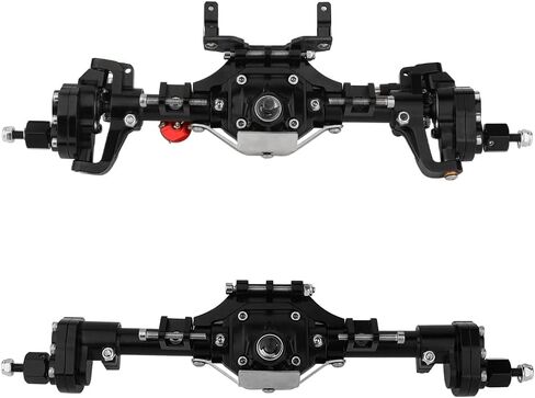 Metal CNC Front Middle Rear Complete Portal Axle with Gear for 1/10 RC Crawler Axial SCX10 II Deadbolt 90046 90047 4x4 6x6 Upgrade Parts (Black Front +Rear) in Saudi Arabia