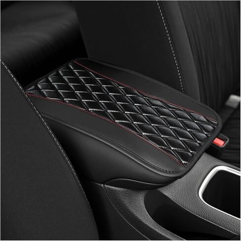 Car Center Console Pad,Comfortable PU Leather Car Armrest Cushion,Waterproof and Anti-Scratch Car Interior Accessories Universal for SUV/Truck/Car (Black) in Saudi Arabia