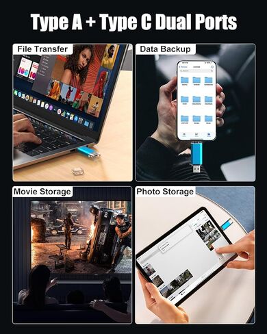 512GB USB C Flash Drive, KOOTION 2-in-1 Type-C Flash Drive USB-A & USB-C 3.0 Dual Drive OTG, Thumb Drive Memory Stick for Android Smartphone/Tablet/PC in Kuwait