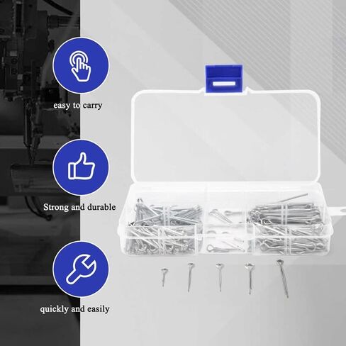 175Pc Split PINS Cotter Fixings Set Assorted Sizes Zinc Plated Steel Hard Case in Saudi Arabia