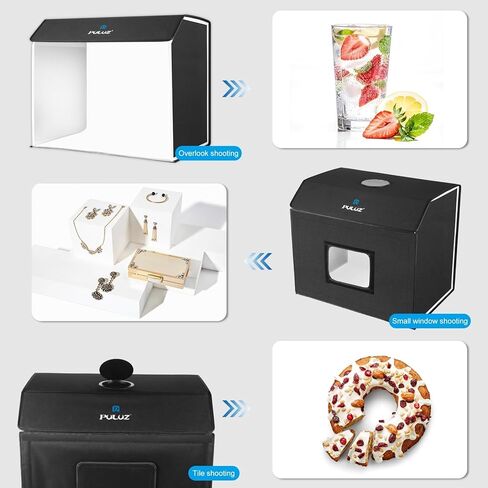 PULUZ Light Box Photography 24x24in, Portable Photo Studio Light Box with 120 LED Lights ＆6 Color backdrops Professional Photography Lighting Tent Kit for Big Product Photography Lightbox in Saudi Arabia