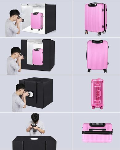 PULUZ Light Box Photography 24x24in, Portable Photo Studio Light Box with 120 LED Lights ＆6 Color backdrops Professional Photography Lighting Tent Kit for Big Product Photography Lightbox in Saudi Arabia