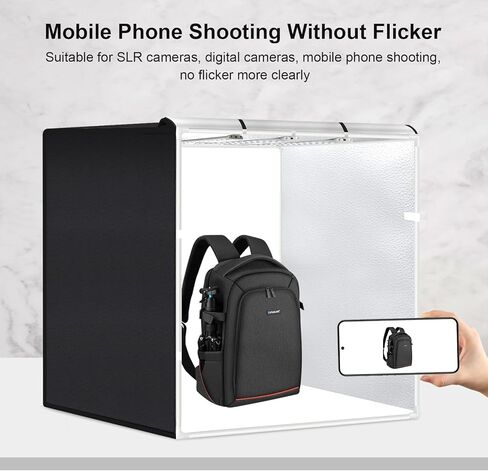 PULUZ Light Box Photography 24x24in, Portable Photo Studio Light Box with 120 LED Lights ＆6 Color backdrops Professional Photography Lighting Tent Kit for Big Product Photography Lightbox in Saudi Arabia