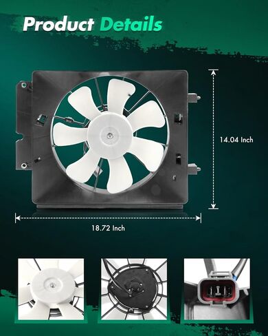 SCITOO Radiator Condenser Cooling Fan Compatible with 2003 2004 2005 2006 for Honda for CR-V/for Element in Saudi Arabia