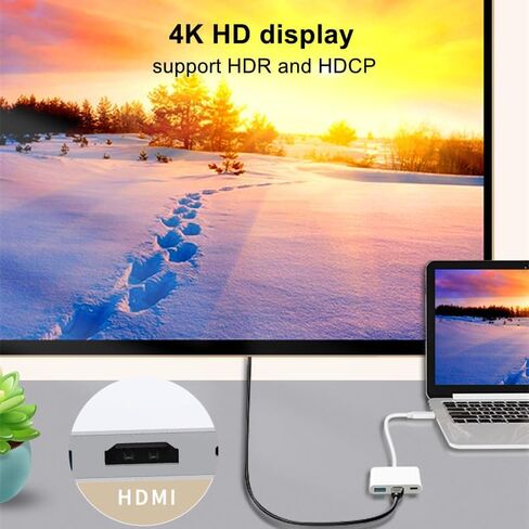 محول USB C إلى HDMI لجهاز iPhone 17، محول USB-C رقمي AV متعدد المنافذ، PD 100W، 4K 60 هرتز وUSB3.1، نوع C إلى HDMI متوافق مع iPhone 17، MacBook Pro، Ipad Pro in Saudi Arabia