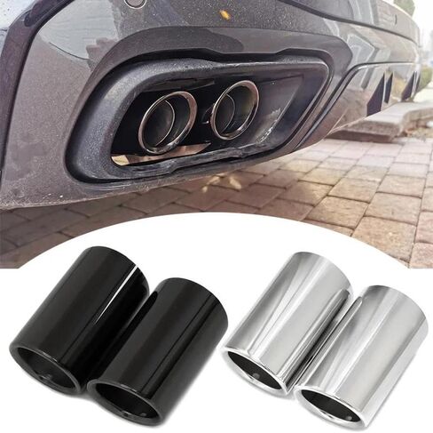 Car Exhaust Tip For BMW X7 G07 X5 G05 X6 G06 For M40i M50i Exhaust Tips Muffler Stainless Steel Exhaust Pipe 2019-2024 Rear End Components(Black) in Saudi Arabia
