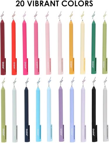 Grabie Retractable Colorful Gel Pens, Perfect for Vibrant Colored Writing and Sketching, Quick Dry Colored Gel Pens, 0.7 mm, Smooth Writing for Journaling and Note Taking, Pack of 20 in Saudi Arabia
