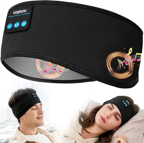 Voerou Sleep Headphones Bluetooth Headband for Women Men, Wireless Sleeping Headphones for Side Sleepers with Ultra-thin Stereo Speakers, Unique Gift for Men Sleeping Yoga Meditation Travel Office Nap in Kuwait