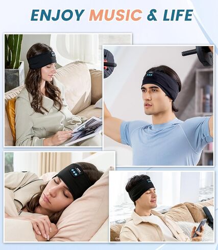 Voerou Sleep Headphones Bluetooth Headband for Women Men, Wireless Sleeping Headphones for Side Sleepers with Ultra-thin Stereo Speakers, Unique Gift for Men Sleeping Yoga Meditation Travel Office Nap in Kuwait