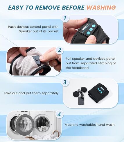 Voerou Sleep Headphones Bluetooth Headband for Women Men, Wireless Sleeping Headphones for Side Sleepers with Ultra-thin Stereo Speakers, Unique Gift for Men Sleeping Yoga Meditation Travel Office Nap in Kuwait