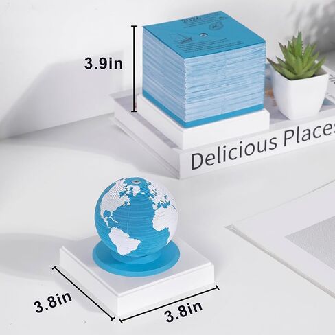 Desk Calendar 2026 3D Earth Time Piece Tear Away Memo Pad with Inspirational Daily Notes, 365-Day Paper Sculpture Planning Calendar with Plastic Base & Clear Box Cover for Christmas & New Year Gifts in Saudi Arabia