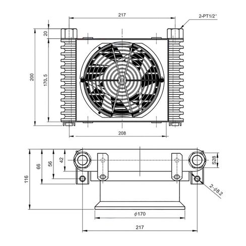 10L/MIN AL404T-CA Air Cooler Hydraulic Radiator System CNC Machine Oil Fan Air Cooled Oil Radiator Rapid Reduce Temperature(AC 380V) in Saudi Arabia