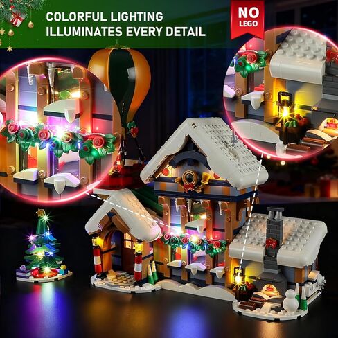 مجموعة إضاءة BRIKSMAX 2.0 متوافقة مع مجموعات بناء مكاتب بريد سانتا من Lego Icons - مجموعات إضاءة LED (الملحقات فقط)، تقنية إخفاء الكابلات للعرض والهدايا وهواة الجمع in Kuwait
