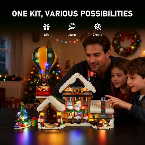 مجموعة إضاءة BRIKSMAX 2.0 متوافقة مع مجموعات بناء مكاتب بريد سانتا من Lego Icons - مجموعات إضاءة LED (الملحقات فقط)، تقنية إخفاء الكابلات للعرض والهدايا وهواة الجمع in Kuwait