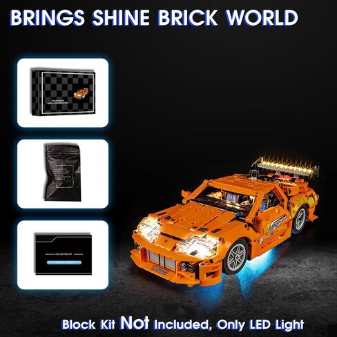 Vaodest Led Light for Lego 42204 Fast and Furious Supra-MK4 Building Blocks Model,Design and Configuration Compatible with Model 42204 (Led Light Only, Not Building Block Kit) in Kuwait