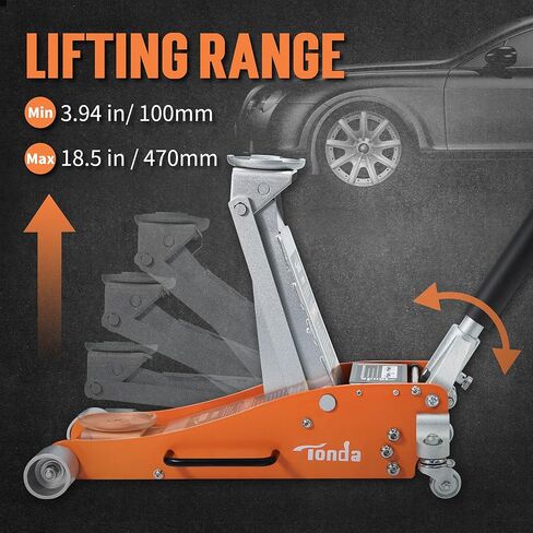 TONDA Floor Jack, Low Profile 2 Ton Hydraulic Aluminum and Steel Car Jack with Dual Pump System, Rapid Lift, Blue in Saudi Arabia