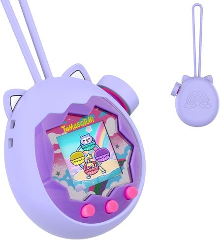 for Tamagotchi Paradise Silicone Case and Knob Cap, Soft Drop-Proof Portable Carrying Protective Case for Tamagotchi Paradise Accessories with Integrated Lanyard, Purple in Saudi Arabia