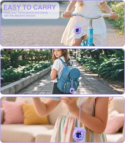 for Tamagotchi Paradise Silicone Case and Knob Cap, Soft Drop-Proof Portable Carrying Protective Case for Tamagotchi Paradise Accessories with Integrated Lanyard, Purple in Saudi Arabia