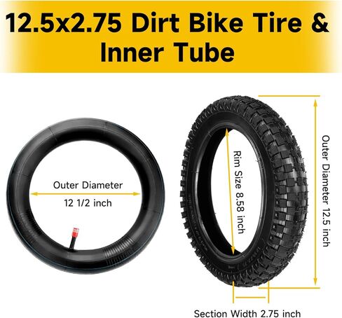 HIAORS 2 قطعة 12.5 × 2.75 (12 1/2 × 2 3/4) 12-1/2 × 2.75 أنبوب داخلي صغير للدراجة الترابية TR13 صمام مستقيم لشفرات الحلاقة الكثبان الرملية وصواريخ الأوساخ MX350 MX400 X-Treme أجزاء سكوتر كهربائي in Saudi Arabia