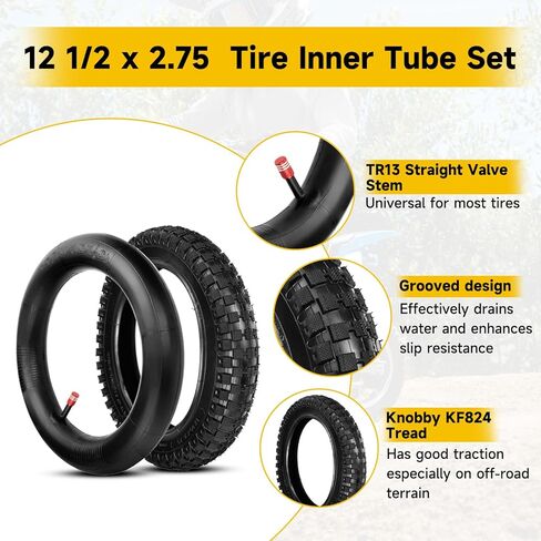 HIAORS 2 قطعة 12.5 × 2.75 (12 1/2 × 2 3/4) 12-1/2 × 2.75 أنبوب داخلي صغير للدراجة الترابية TR13 صمام مستقيم لشفرات الحلاقة الكثبان الرملية وصواريخ الأوساخ MX350 MX400 X-Treme أجزاء سكوتر كهربائي in Saudi Arabia