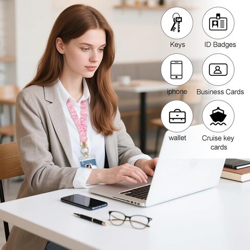 حبل ربطة عنق قابل للتمدد مع حاملي هوية لشارات الهوية والمفاتيح، حبل ربطة عنق لطيف قابل للتمدد للمعلم، سلسلة مفاتيح سوداء قابلة للسحب لحزام الرقبة للمعلم والممرضة وسفينة الرحلات البحرية in Kuwait