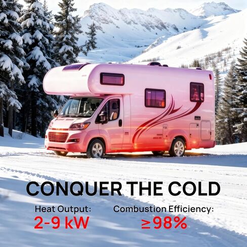 TURBRO 9kW Diesel Heater, 12V/24V/110V, Toolbox Parking Heater with Smart LCD, Remote and Bluetooth APP Control, Programmable Timer, Portable for RV, Camper, Truck, Boat, Tent, Garage, Shop, T8BP in Saudi Arabia