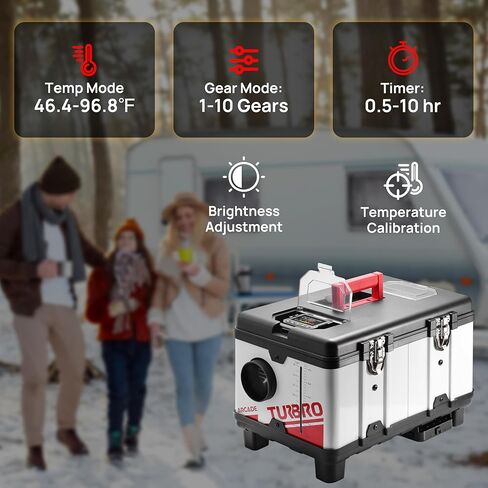 TURBRO 9kW Diesel Heater, 12V/24V/110V, Toolbox Parking Heater with Smart LCD, Remote and Bluetooth APP Control, Programmable Timer, Portable for RV, Camper, Truck, Boat, Tent, Garage, Shop, T8BP in Saudi Arabia