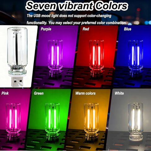 ضوء USB للسيارة قابل للتحكم باللمس، إضاءة محيطة داخلية من الزجاج العتيق، مصابيح داخلية محمولة للسيارة، مثالية لديكورات العطلات، وغرف النوم، وسيناريوهات التخييم in Kuwait