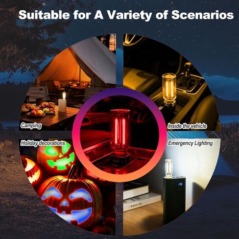 ضوء USB للسيارة قابل للتحكم باللمس، إضاءة محيطة داخلية من الزجاج العتيق، مصابيح داخلية محمولة للسيارة، مثالية لديكورات العطلات، وغرف النوم، وسيناريوهات التخييم in Kuwait