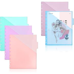 5Pcs Discbound Dividers with Pocket, 9.5 × 8.1in Multi-Color Discbound Notebook Divider 9 Disc Bound Happy Planner Inserts Pocket, for Office Home in Kuwait