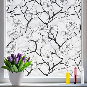 Frosted Glass Window Privacy Film with Installation Tools Removable Peep-Proof Static Cling Heat Control UV Protection Ideal for Home Office Bathroom Door(Frosted Ivy, 17.5 x 78.7 Inch) in Kuwait