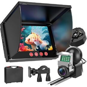 كاميرا الصيد تحت الماء مع شاشة LCD مقاس 4.3 بوصة، مكتشف الأسماك المحمول مع رؤية ليلية LED 12 IR وزاوية واسعة 220 درجة، كاميرا صيد الجليد IP68 المقاومة للماء مع كابل 100 قدم وبطارية 5000 مللي أمبير في الساعة لبحيرة الجليد والقارب in Kuwait