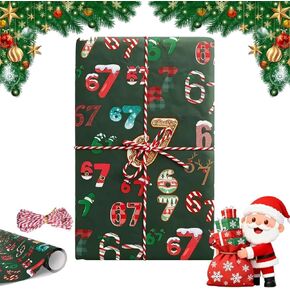 67 Christmas Wrapping Paper, 6 7 meme Wrapping Paper, 67 Meme Funny Teen Holiday Gift Wrap, Santa 67Meme GiftWrap, Unique Six Seven Festive Wrapping Papers (67-White) in Saudi Arabia