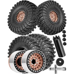 1.9 Dually Beadlock RC Wheel RC Tires for 1/10 SCX10 90046 AXI03007 TRX4 TRX6 VS4-10 Gen7 Gen8 MST CFX D90,Aluminum 1.9" Wheel Hub Rim RC Truck Tires 4pcs w/Adjustable Offset 4PCS Colour in Kuwait