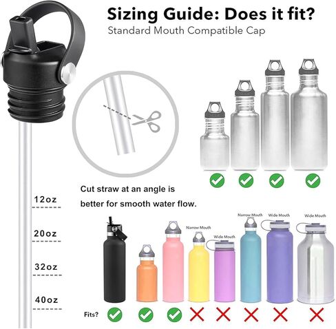 Straw Lid for Hydroflask, Lids with Straw for Hydro Flask 18 21 24 oz Standard Mouth, Replacement Sport Cap for HydroFlask Top Lid with Flexible Handle, Sport Water Bottle Cap Accessories in Kuwait