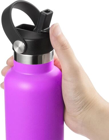 Straw Lid for Hydroflask, Lids with Straw for Hydro Flask 18 21 24 oz Standard Mouth, Replacement Sport Cap for HydroFlask Top Lid with Flexible Handle, Sport Water Bottle Cap Accessories in Kuwait