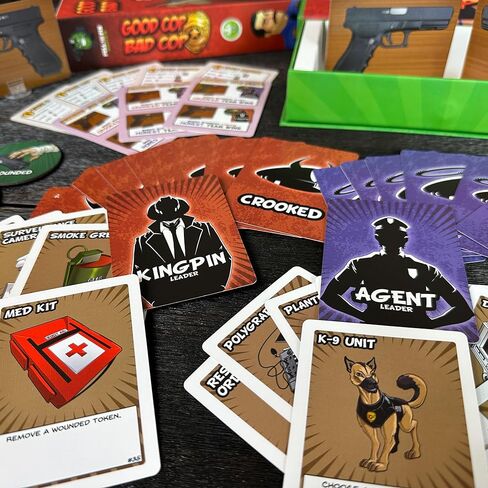 Pull the Pin Games Good Cop Bad Cop - ألعاب الطاولة وألعاب الورق من أجل متعة ملحمية - لعبة بطاقات الهوية المخفية - خصم اجتماعي سريع الخطى - سهلة التعلم - 4-8 لاعبين - لعبة عائلية حائزة على جوائز in Saudi Arabia