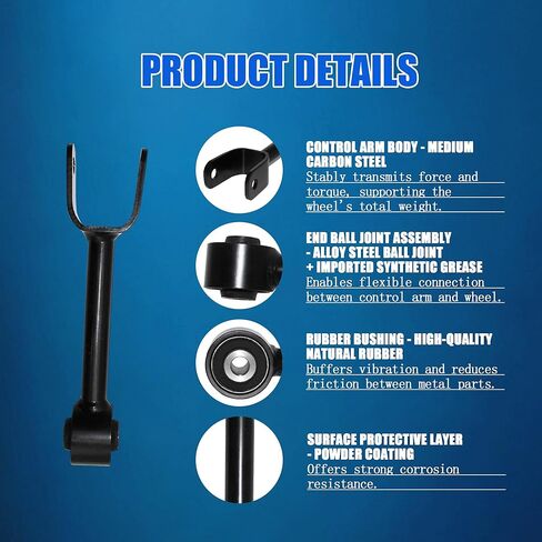 2PCS Rear Lower Forward Control Arm Kit Compatible with 2007-2010 Chry.sler Sebring/Cirrus, 2008-2010 Dodge Avenger, 2009-2010 Dodge Journey - Driver & Passenger Side Replacement RK641853 in Kuwait