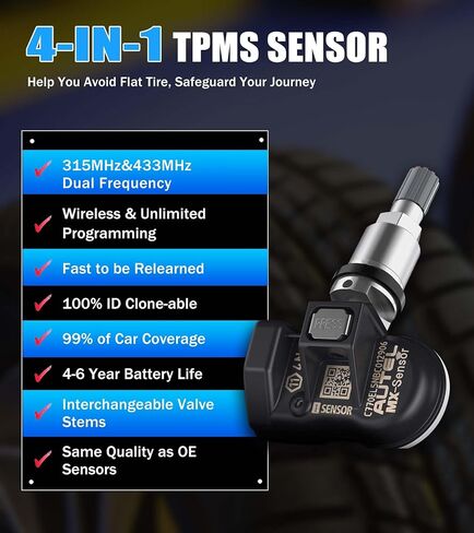 Autel TPMS Sensor 20pcs Mental Programmable MX Sensor OE-Level for 315MHz 433MHz Tire Pressure Work with TS408 TS508 TS601 TS608 MK808TS MS906TS ITS600 Press in in Saudi Arabia