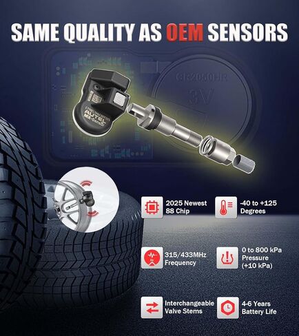 Autel TPMS Sensor 20pcs Mental Programmable MX Sensor OE-Level for 315MHz 433MHz Tire Pressure Work with TS408 TS508 TS601 TS608 MK808TS MS906TS ITS600 Press in in Saudi Arabia