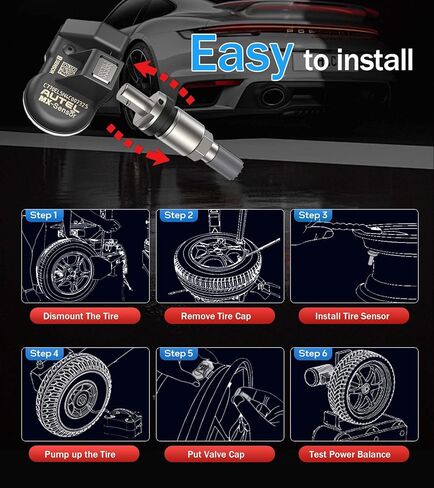 Autel TPMS Sensor 20pcs Mental Programmable MX Sensor OE-Level for 315MHz 433MHz Tire Pressure Work with TS408 TS508 TS601 TS608 MK808TS MS906TS ITS600 Press in in Saudi Arabia