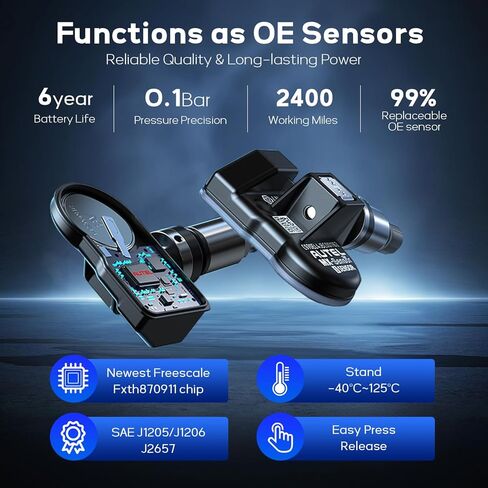 Autel TPMS Sensors 20 Pack Dual Frequency 315Mhz / 433Mhz Metal Stem Universal Tire Sensor Compatible with Autel TS900 TS401 TS408 TS501 TS508 TS601 TS608 MX808TS MS906TS ITS600 in Saudi Arabia